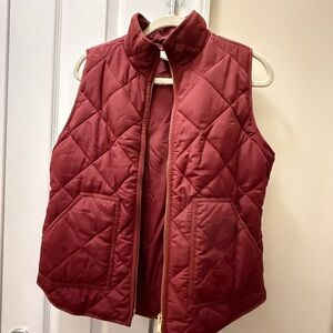 J. Crew Quilted Burgundy Vest for Women